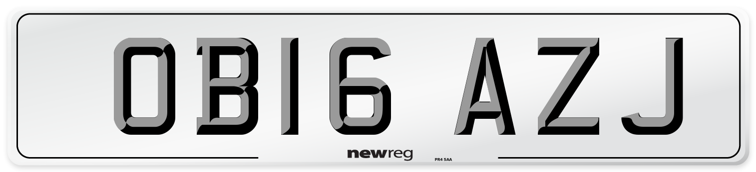 OB16 AZJ Number Plate from New Reg